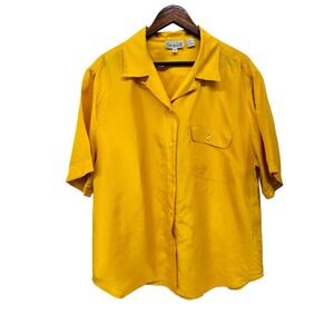 Vintage Christie & Jill 100% Silk  Gold Yellow Mustard Woman's Size XL Pre-owned